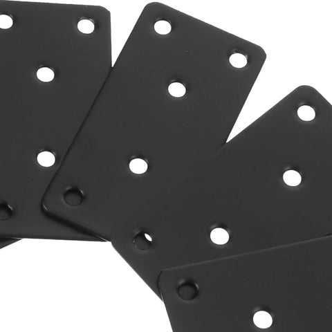 Stainless Steel Flat Joining Plates With Holes Black Flat Brace Brackets For Cabinets And Wood 10 Pack Heavy Duty Metal
