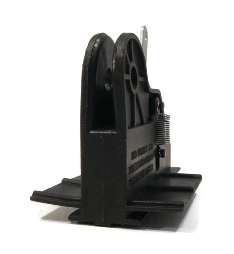 Side view of Beefed Up Screw Drive Carriage Replacement for Garage Door Opener 36179R.S and 39179R-S, durable black gear.