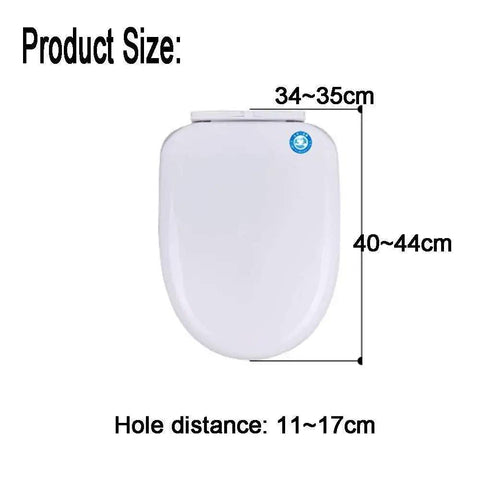D Shaped Toilet Seat With Soft Close Lid And Quick Release Hinges For No Sweat Cleanup Slick Top showing size dimensions and hardware details.
