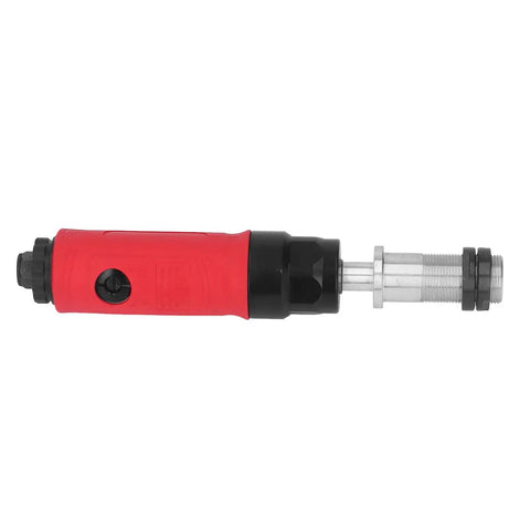 Slick And Smooth Air Straight Die Grinder Pneumatic Grinding Drilling Tool showing red lightweight aluminum body and quarter inch inlet.