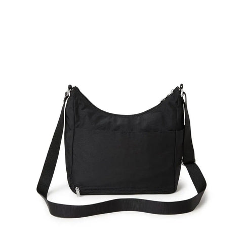 Black Everywhere Bagg Hobo Crossbody Bag With RFID Wristlet For Women, spacious and water-resistant travel bag, front view