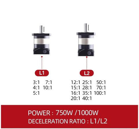 Rock Solid Ac Servo Motor With Complete Drive Kit 400 Watt 220 Volt High Precision Planetary Gearbox 1 3 Nm deceleration ratios L1 and L2