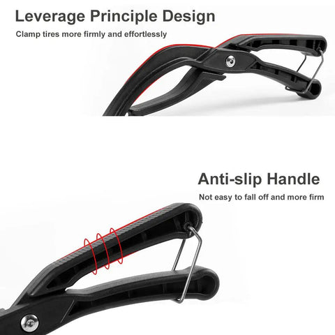 Durable Plastic Bike Tire Pliers And Tire Removal Tool for quick repairs showing anti-slip handle and leverage principle design.