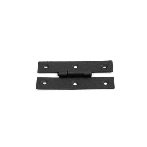Pack Of 24 Black Wrought Iron H Cabinet Hinges 3 Inch Flush Mount Antique RSF Finish with six screw holes visible.