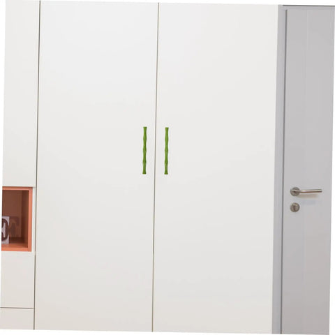 White cabinet with green Zinc Alloy Cabinet Pull Handles Two Pack Modern Decorative Drawer And Wardrobe Door Handles for kitchen