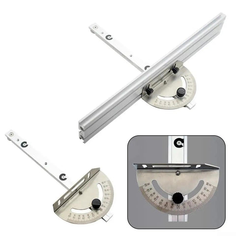Table Saw Miter Gauge Kit With Adjustable Angle Ruler And Aluminum Guide Rail, Pro Grade Precision Miter Stop