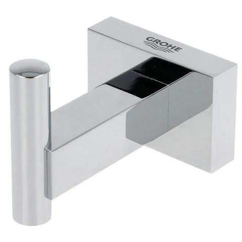 Dope Essentials Cube Robe Hook In Starlight Chrome With Scratch Resistant Finish, Modern Rectangular Escutcheon Design