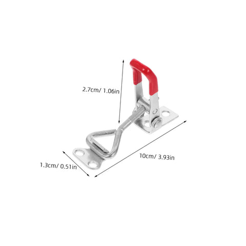 Heavy Duty Toggle Latches Set of 4 With Adjustable Metal Joints for Doors, Cabinets and Boxes, Strong Pull Capacity, Buckle Joint Design for Quick Install and Secure Latching, 10cm galvanized iron latch