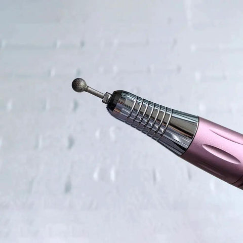 Close-up of the diamond grinding head of the Ultra Mini Electric Micro Hole Internal Chamfering Machine Deburring Tool