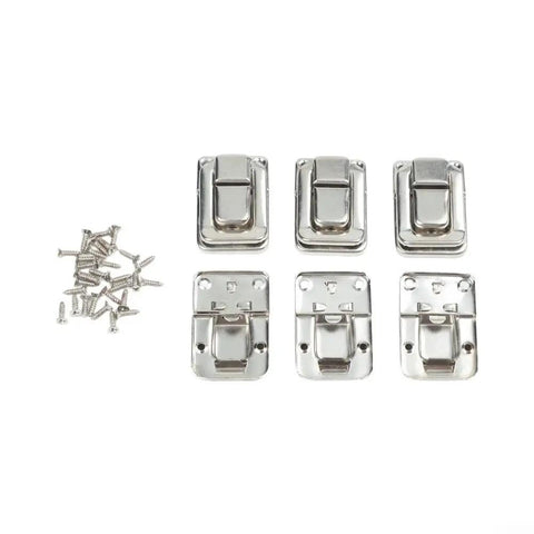 6 Pack Nickel Toggle Latch For Suitcase And Trunk Luggage Box Lock Clasp With Screws, 38x25mm size, iron case hardware
