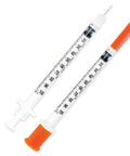 One Milliliter Insulin Syringe With 27 Gauge Half Inch Needle And Orange Cap 100 Count Pack For One Hand Operation Clear Easy To Read Scale Leak Proof Single Use Medical Syringe For Precise Dosing, two syringes