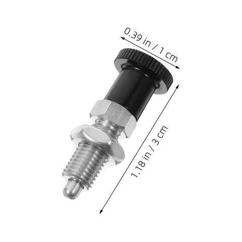 Heavy Duty Stainless Steel Indexing Plunger Pin Packs A Quick Reset Spring Knob visible with measurements, showing its precision design.
