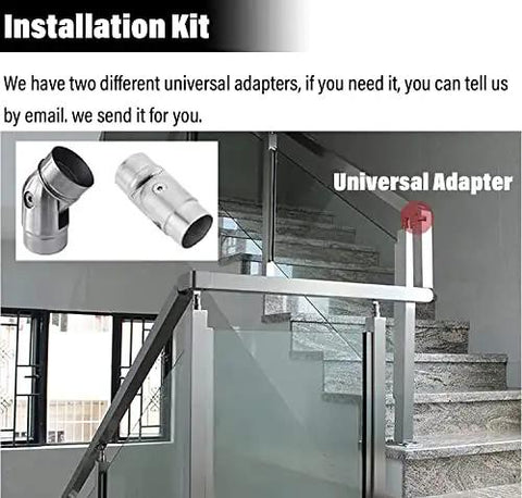 Solid 304 Stainless Steel Railing Post Kit With Round Handrail Guardrail System For Glass Panels Deck Patio Balcony Knockout Rust Resistant Design Zero Hassle Install Built Damn Tough with universal adapter components.