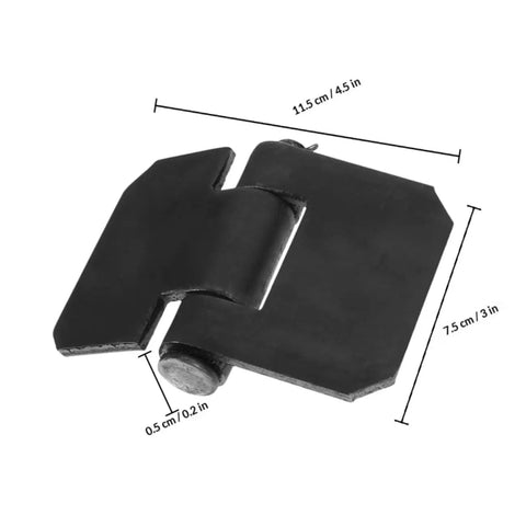 Heavy Duty Weld On Gate Hinges Two Pack Beefy Steel Trailer Door Hinges for Dump Trailers RVs and Metal Gates, dimensions shown
