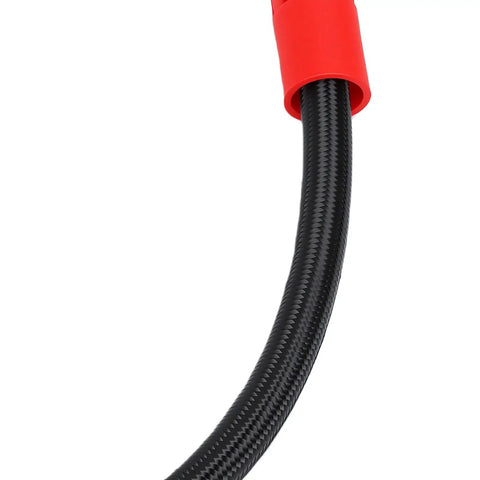 Extended Reach 40CM Tire Inflator Extension Hose With M6 Quick Connect Air Chuck For Cars Motorcycles And Bikes Leakproof Design Zero Hassle Hook Up Easy Fit In Tight Spaces Essential Gear For Your Ride braided black hose with red connector