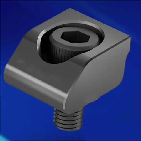Ultra Precision Straight Line Mini Vise For Cnc Centers Featuring Unidirectional Travel and Boss Level Grip close-up on hex adjustment screw.