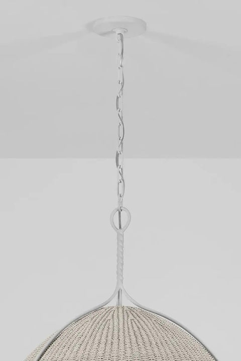 Top Shelf One Light Handwoven Dome Pendant Lamp With Vintage Gold Leaf Finish Heavy Duty Steel Customizable Hang Height Damp Rated Bathroom Ceiling Fixture cable detail and ceiling mount.