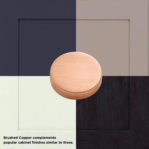 Gathered Blade Cabinet Knob In Brushed Copper Finish on mixed cabinet styles, 1-7/16 Inch Drawer Knob For Kitchen And Bath Cabinets