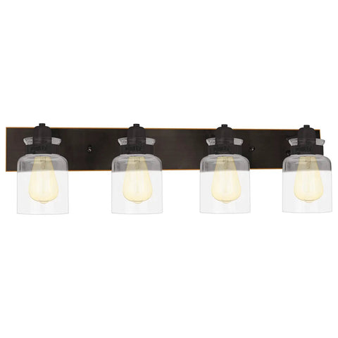 Vintage Farmhouse Bathroom Vanity Light Fixture In Oil Rubbed Bronze Reversible 4 Light Design That Mounts Up Or Down For Warm Rustic Bath Glow And Classic Retro Modern Vibe