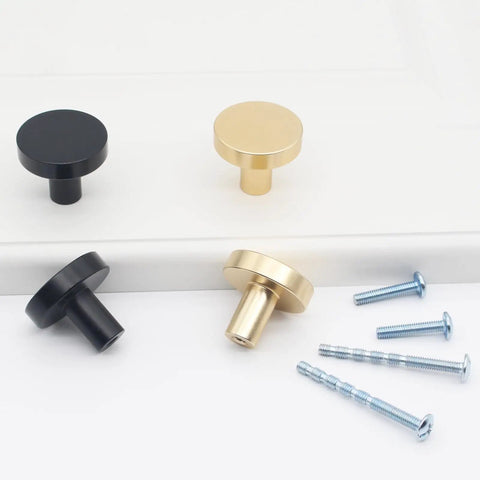 Sleek Matte Black Cabinet Knobs And Dresser Handles 30 Pack Heavy Duty Aluminum Alloy Kitchen Drawer Pulls Waterproof Rust Resistant Top Shelf Hardware To Level Up Your Living Space Today featuring black and gold knobs.