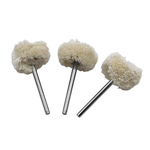 Premium Cotton Buffing Wheels 10 Piece Bundle For Rotary Tools Soft Polishing Brush To Shine Wood Jade Gold And Jewelry With Glossy Finish, three soft white buffing wheels.
