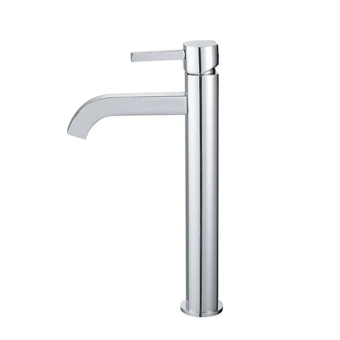 Ramus Single Handle Vessel Sink Bathroom Faucet Chrome Finish For A Slick Modern Bath, Solid Brass Build, Ceramic Cartridge