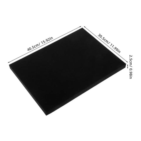 4 Pack Black Foam Sheets 405x305x25mm Cushioning Padding for Mailing, Camera Gear Storage, dimensions shown