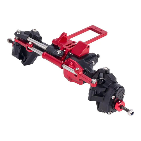 CNC Aluminum Servo Mount With Simulated Hydraulic Steering Kit For 1To10 RC Crawler Cars Titanium Anodized Finish AR45F Portal Axle LCG