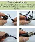 M12 8-Pin A-Coded Sensor Cable For Industrial Use waterproof male to female connector installation steps detail.