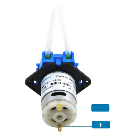 Heavy Duty 4-In-1 Pack Adjustable Peristaltic Dosing Pump showing 12V motor with tubing connections for liquid dispensing.