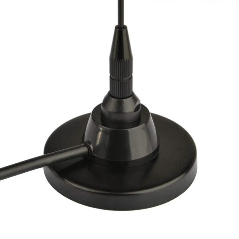 Close-up of the magnetic base of Dual Band Car Ham Radio Antenna With Rock Solid Magnetic Base For VHF UHF 136 to 174MHz 400 to 520MHz