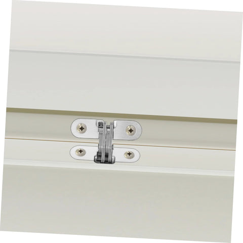 Invisible Folding Door Hinge Kit For Secret Doors Easy To Install Cross Hidden Hinges shown installed on white door surface