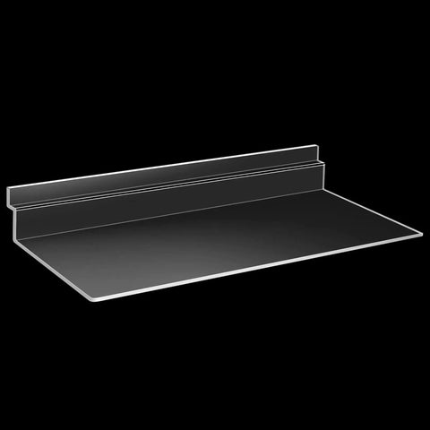 Clear Slatwall Shelves 10 Pack 4X10 Inch Transparent Hanging Display Racks For Retail Merchandising And Home Storage showcasing a sleek design.