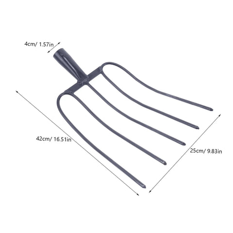 Handheld Manure Fork Multi Functional Farm Tool For Easy Lawn Maintenance And Manure Clearing With Iron Construction, dimensions