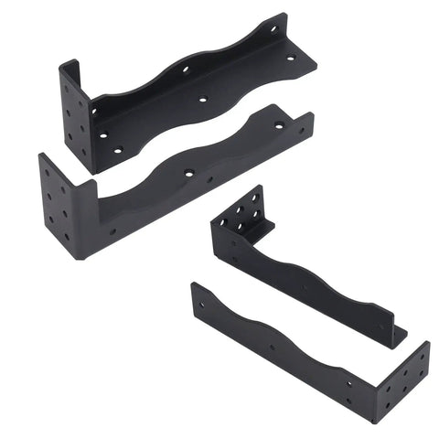 Heavy Duty Carbon Steel Floating Shelf Bracket With Rust-Proof Frosted Black Coating For Kitchen Bathroom Office TV Cabinet And Bedside Tables, No Sag Up To 80 Lb Per Bracket displayed