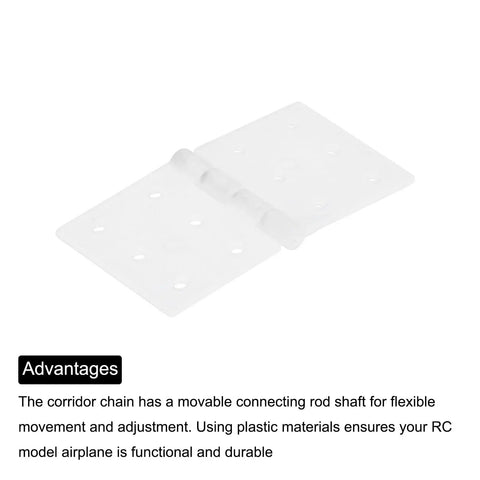 RC Aircraft Hinges 0.8 Inch By 1.4 Inch Adjustable Hatch Hinge Kit showing plastic hinge with moveable rod axis