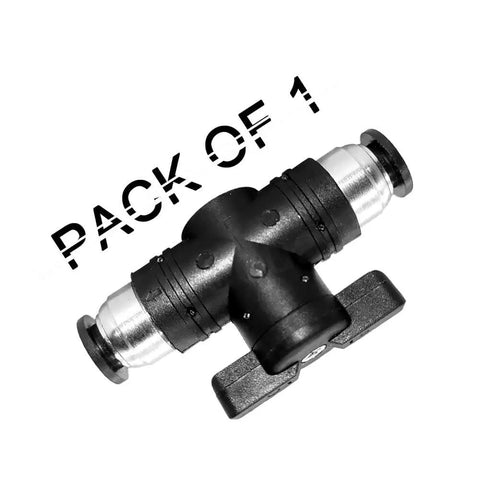 Push To Connect Ball Valve For Pneumatic Systems, 4mm Tube OD, Air Flow Control, Straight Union Adapter, Plastic Quick Install