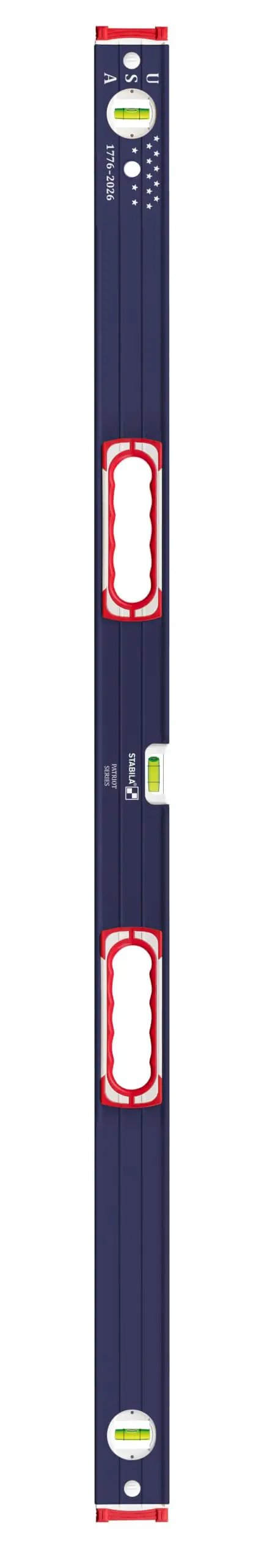 Pro Grade 48 And 16 Inch Precision Level Set With Shock Absorbing End Caps Patriotic Red White Blue Design And Bullseye Vials, 48 inch level.