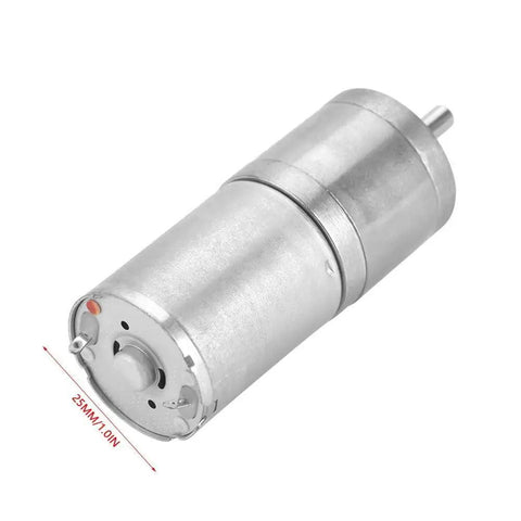 12V Mini DC Gear Motor 60RPM Dope High Torque Reversible Micro Electric Motor With Metal Gearbox 25mm Shaft side view