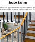Heavy Duty Stair Railing Spindle System Kit With Pre Drilled Screws And Knockout Build Wrought Iron Handrail Pillars For Deck And Porch No Sweat Install Anti Rust Metal Guard displayed in a space-saving design.