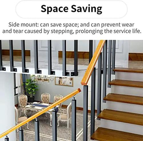 Heavy Duty Stair Railing Spindle System Kit With Pre Drilled Screws And Knockout Build Wrought Iron Handrail Pillars For Deck And Porch No Sweat Install Anti Rust Metal Guard displayed in a space-saving design.