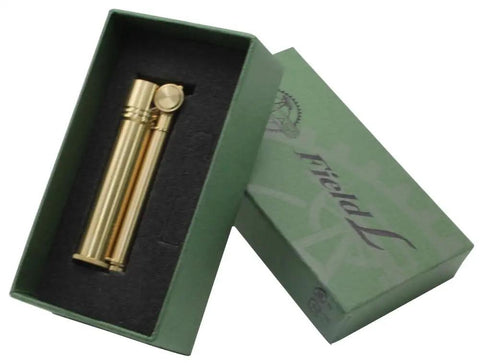 Brass Oil Lighter Field L Cylinder Style Cigarette Lighter Made In Japan 72mm Long 54g Handy Portable Tube Torch With Manual And Box