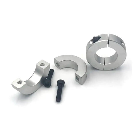 Heavy Alloy Fixed Locking Limit Ring Double Split Shaft Collar Fits 6mm To 20mm With Screws on white background
