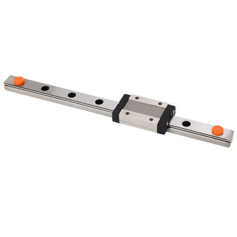 Smooth Linear Motion Rail With Slide Block 200mm For 3D Printers And CNC Machines, steel guide rail shown with block