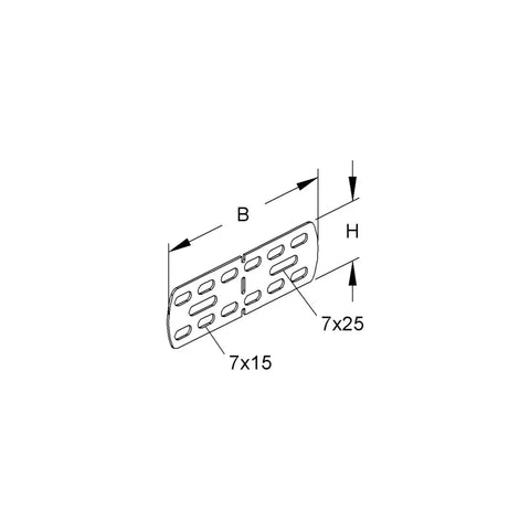 Diagram of Rvv 50 Cable Tray Five And Three Eighths Inches By One And Three Quarters Inches Heavy Duty Aluminum Wire Duct for electrical installations.
