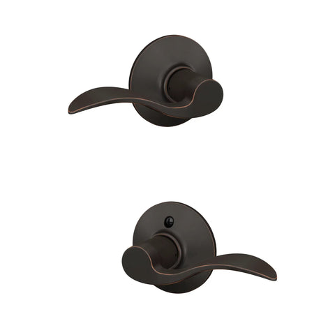 Accent Door Lever For Hall And Closet Passage Lock In Aged Bronze With No Fuss Easy Install Non Locking Handle