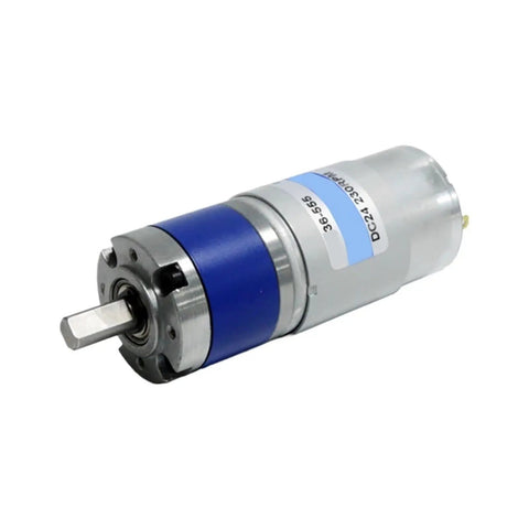 Rock Solid 36Mm DC Planetary Gear Motor With 12V 24V 45RPM Speed Control Mounting Bracket, side view with shaft.