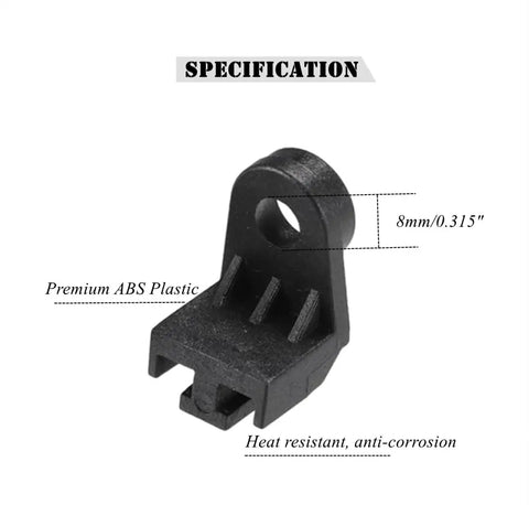 Universal Electric Radiator Fan Mounting Kit 8 Pieces L Shape Bracket, ABS Plastic, Heat Resistant, 8mm dimension detail