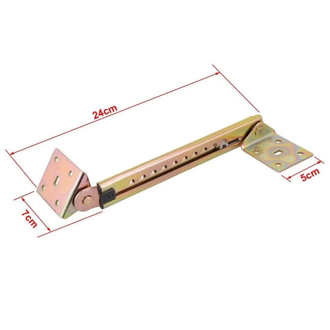 Heavy Duty 1 Pair 10 Gear Angle Lifting Desk Hinge Kit With Pneumatic Rods, Iron Rustproof Bracket, 15.7 Inch, Side View