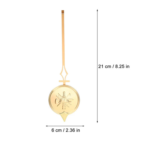 Metal Clock Pendulum Replacement Part 8.27 By 2.36 Inch, golden metal, DIY repair, smooth swing, durable wall clock pendulum.